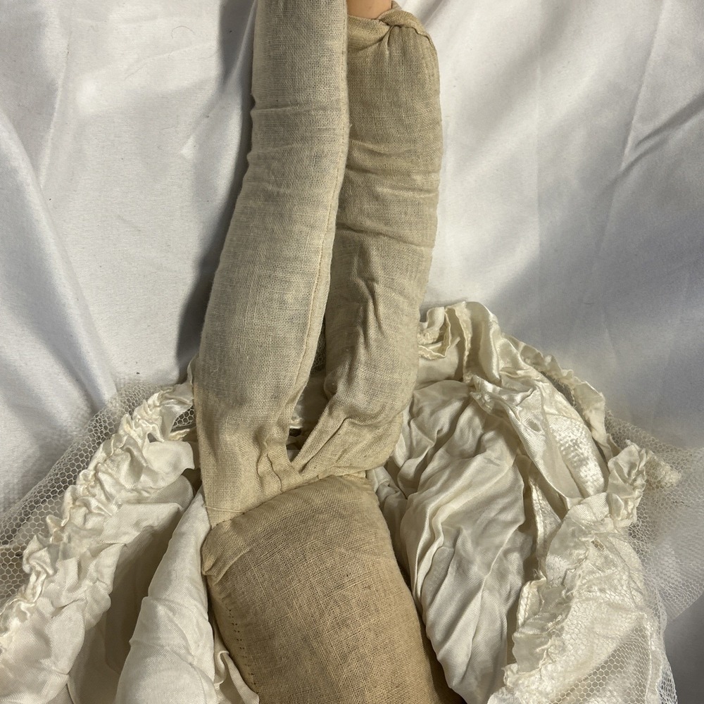 Antique Boudoir Bed Doll 1920- 1930 with Clothes Blue eyes red lips Blonde - Picture 10 of 13